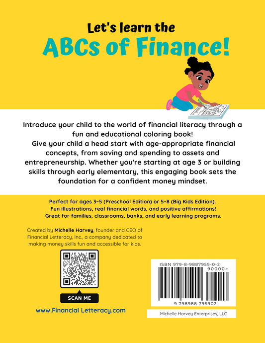 Financial Letteracy Presents: ABCs of Finance Coloring Book! image 1